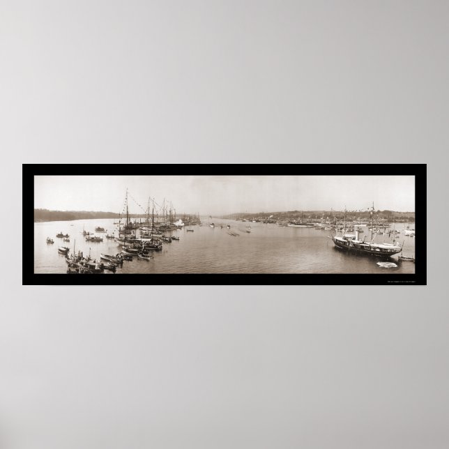 Póster Foto de la carrera en barco de Harvard Yale 1905 (Frente)