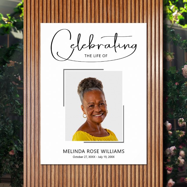Póster Foto De La Celebración Del Funeral De La Vida (Celebration of Life photo memorial funeral poster - INSTANT DOWNLOAD or PRINTED (framed, too))