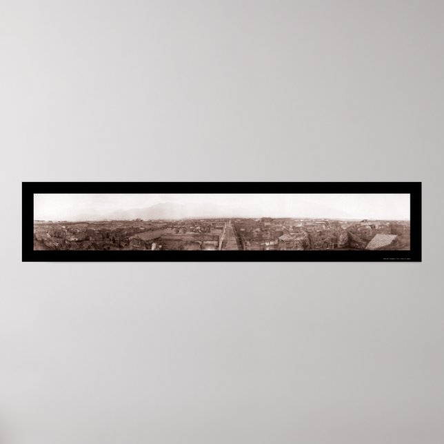 Póster Foto de la ciudad destruida de Pompeya en 1909 (Frente)