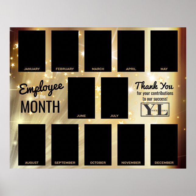 Póster Foto de la estrella de oro empleado del reconocimi (Frente)