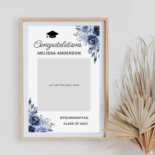 Póster Foto de la fiesta de graduación de flores azules d (Subido por el creador)