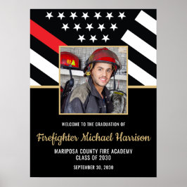 Póster Foto de la graduación de la Academia de Bomberos