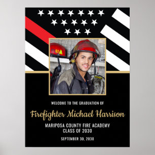 Póster Foto de la graduación de la Academia de Bomberos