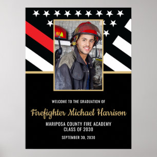 Póster Foto de la graduación de la Academia de Bomberos