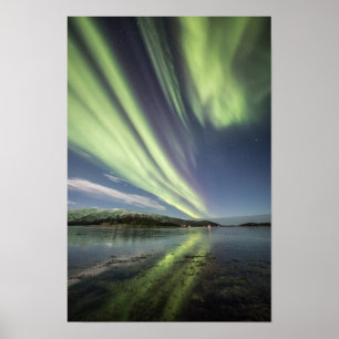 Póster Foto de la luz del norte de Noruega
