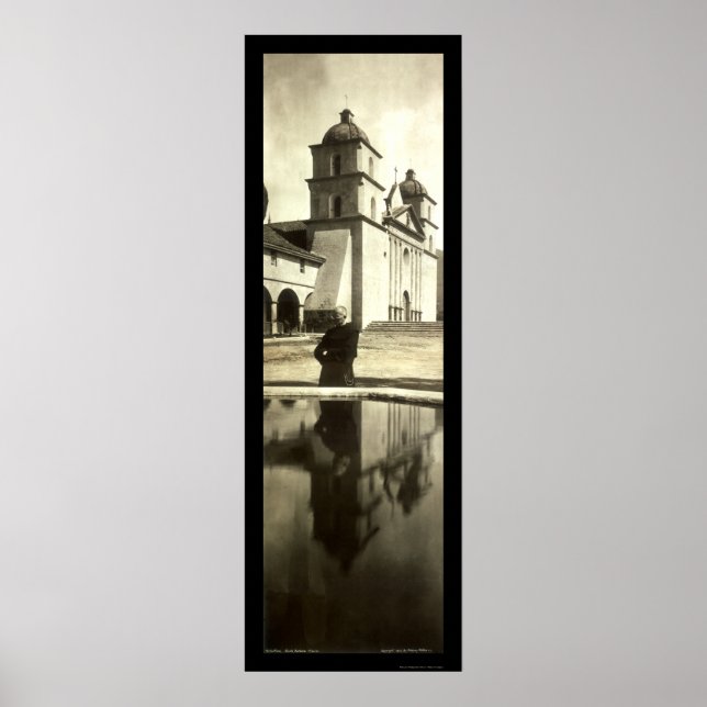 Póster Foto de la misión Santa Barbara 1908 (Frente)