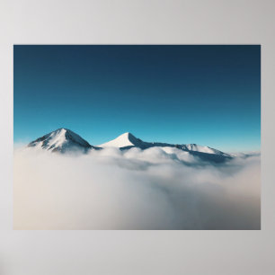 PÓSTER FOTO DE LA MONTAÑA CUBIERTA CON LA BOCA