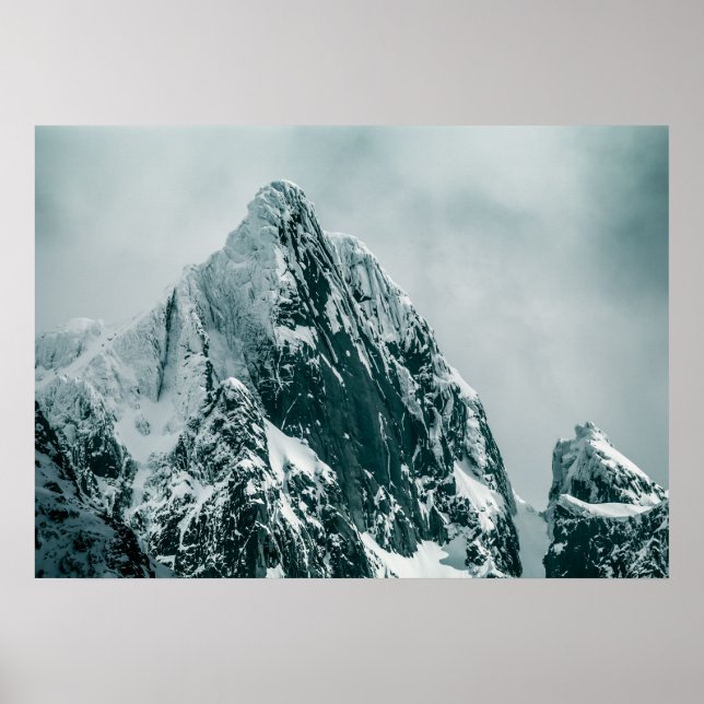 Póster Foto de la naturaleza de la montaña Lofoten Winter (Frente)