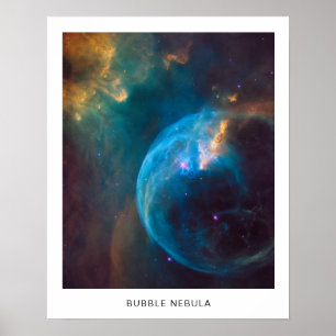Póster Foto de la Nebulosa de Burbuja Celeste con Nombre 