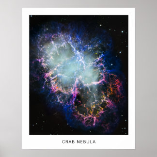 Póster Foto de la Nebulosa del Cangrejo Arcoíris con nomb