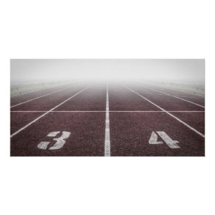 Póster Foto de la niebla de la pista del atletismo