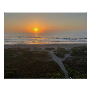 Póster Foto de la playa de Florida Sunrise Cocoa Beach Fl