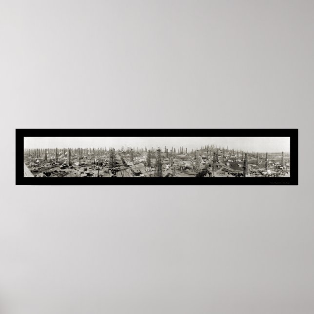 Póster Foto de la playa de Oil Field Long Beach 1923 (Frente)