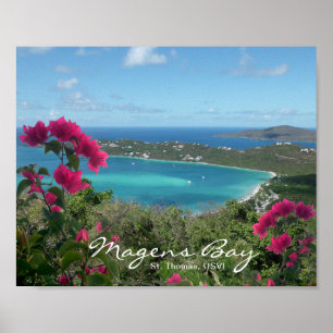 Póster Foto de la playa tropical de Magens Bay St. Thomas