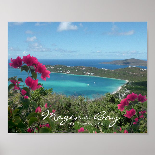 Póster Foto de la playa tropical de Magens Bay St. Thomas (Frente)