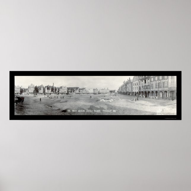Póster Foto de la Plaza de Francia en Arras, 1919 (Frente)