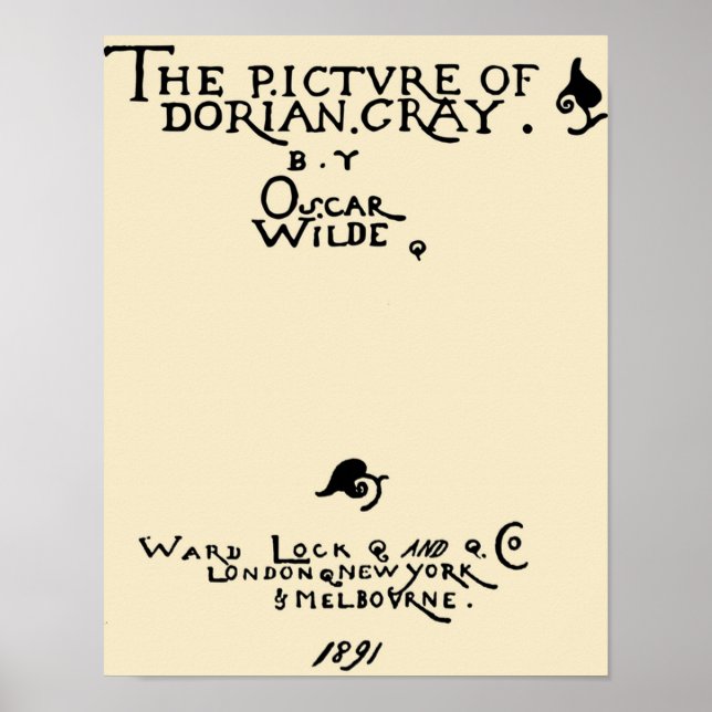 Póster Foto de la portada de Dorian Gray 1891 (Frente)