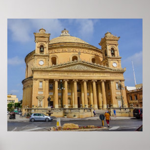 Póster Foto de la Rotonda de Mosta en Malta, isla mediter