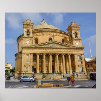 Póster Foto de la Rotonda de Mosta en Malta, isla mediter