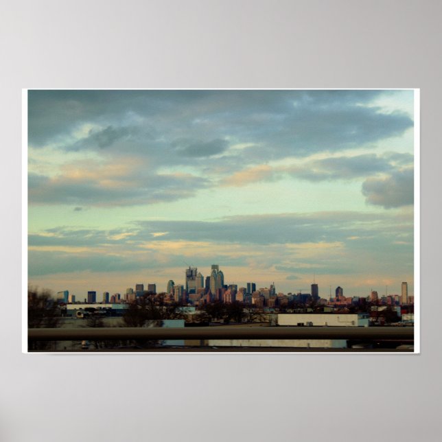 Póster Foto de la silueta de Filadelfia (Frente)
