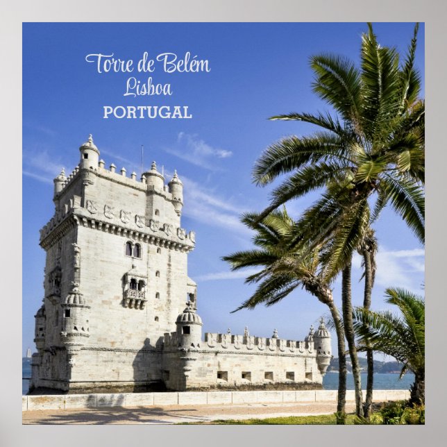 Póster Foto de la Torre Belém, Lisboa, Portugal (Frente)