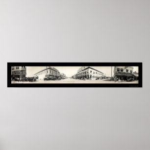 Póster Foto de las calles de Porterville CA 1914