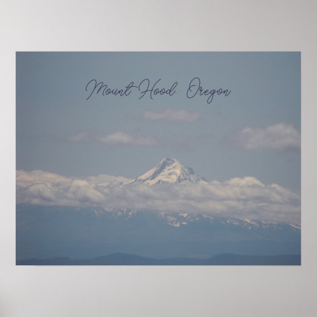 Póster Foto de las nubes azules de Mount Hood Oregon (Frente)