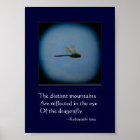 Foto de libélula con poster impreso de haiku