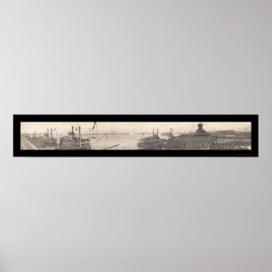 Póster Foto de los barcos de Nueva Orleans de 1910