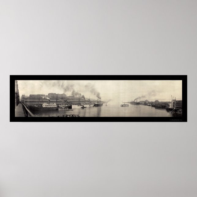 Póster Foto de los buques de Tacoma WA 1908 (Frente)