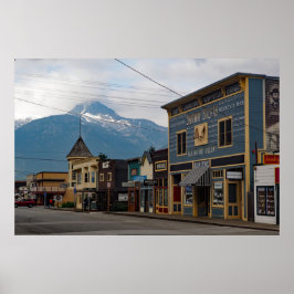 Póster Foto de los edificios de Alaska Skagway Town
