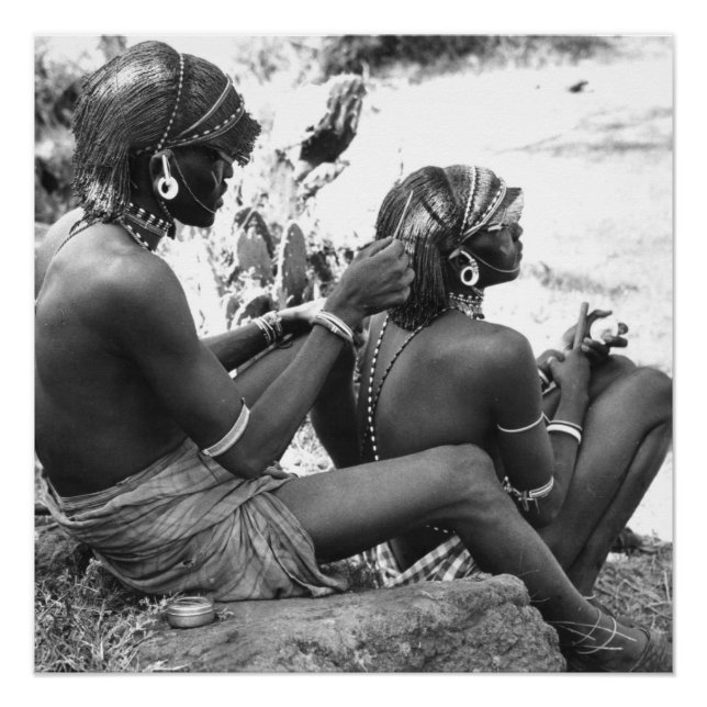 Póster Foto de los Guerreros de Masai (Anverso)