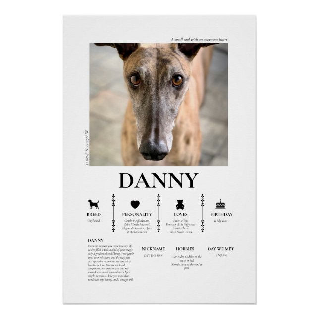 Póster Foto de Mascota Personalizada (Anverso)