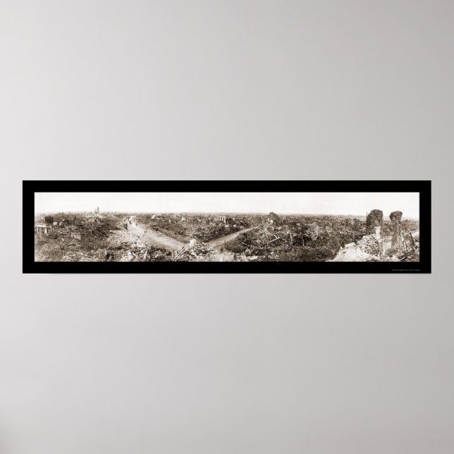 Póster Foto de minas de carbón devastadas de 1919 (Frente)