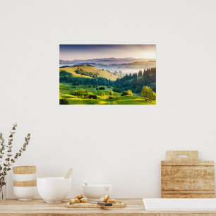 Póster Foto de naturaleza escénica de colinas rodantes