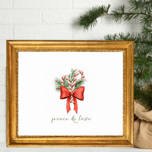 Póster Foto de Navidad de arco de caramelo vintage paz