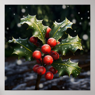 Póster Foto de navidad de aturdimiento holly