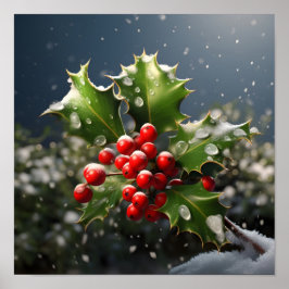 Póster Foto de navidad de aturdimiento holly