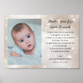 Póster Foto de "padrinos" Poema sobre estrellas de oro