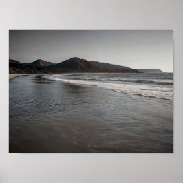 Póster Foto de paisaje marino de playa en la orilla del o