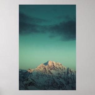 Póster Foto de paisaje montañoso de Noruega