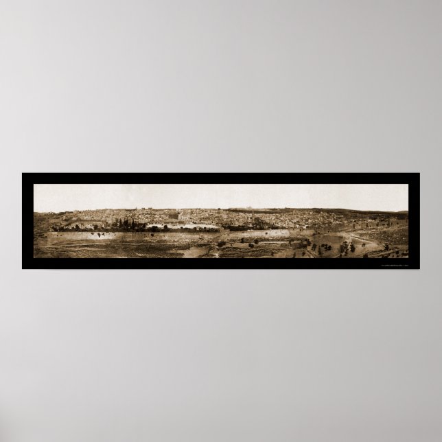 Póster Foto de Panview de la vieja Jerusalén 1865 (Frente)