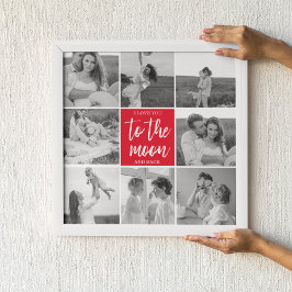 Póster Foto De Pareja Collage Moderna Y Cita De La Luna