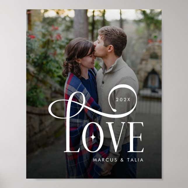 Póster Foto de Pareja Comprometida con Amor de Letra Mode (Frente)