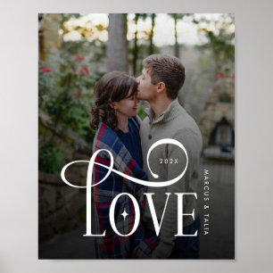 Póster Foto de Pareja de Esposos Comprometidos con Letra