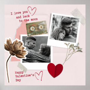 Póster Foto de pareja personalizada Día de San Valentín m