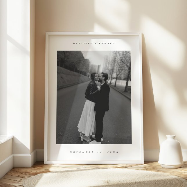 Póster Foto de pareja personalizada minimalista de boda (Subido por el creador)