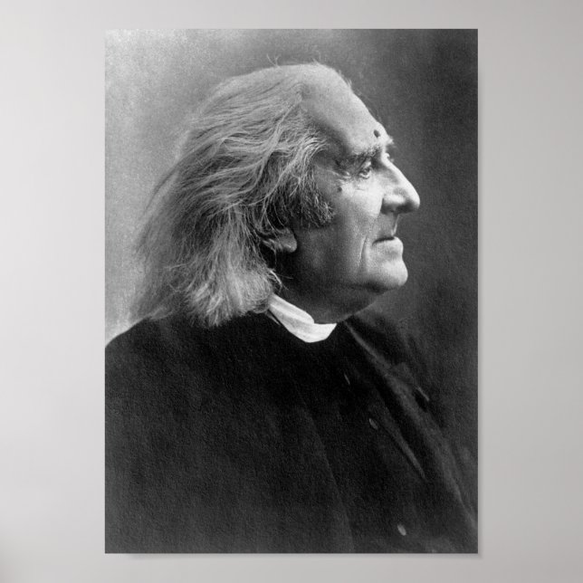 Póster Foto de perfil de Franz Liszt (Frente)