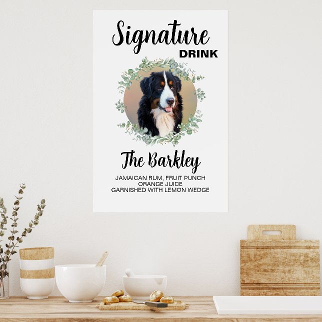 Póster Foto de perro de bebida emblemática de boda (Cocina)