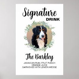 Póster Foto de perro de bebida emblemática de boda